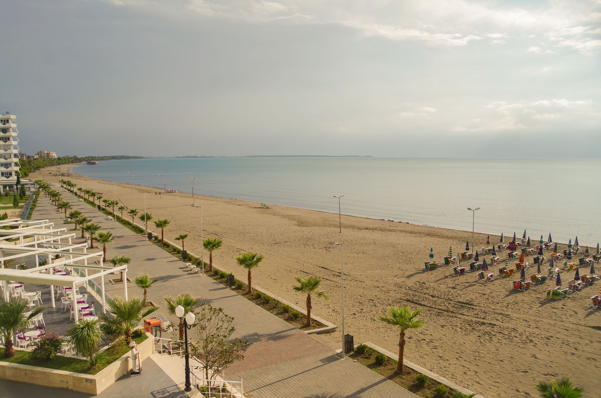 Photo of panoramic view of coast of the Adriatic Sea, Shëngjin ,Albania.