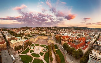 Photo of Tuebingen in the Stuttgart city ,Germany Colorful house in riverside and blue sky. 