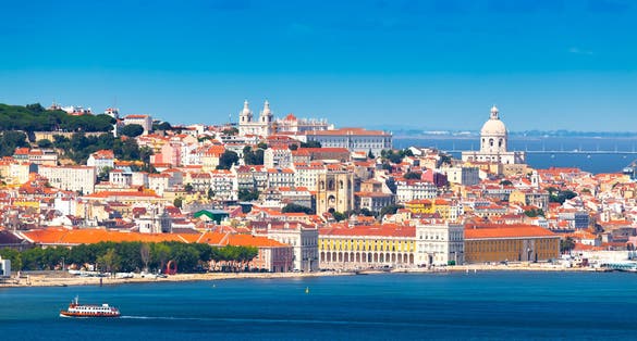 Photo of Lisbon Skyline as seen from Almada ,Portugal.