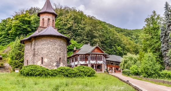 Photo of Prislop monastery in Romania.