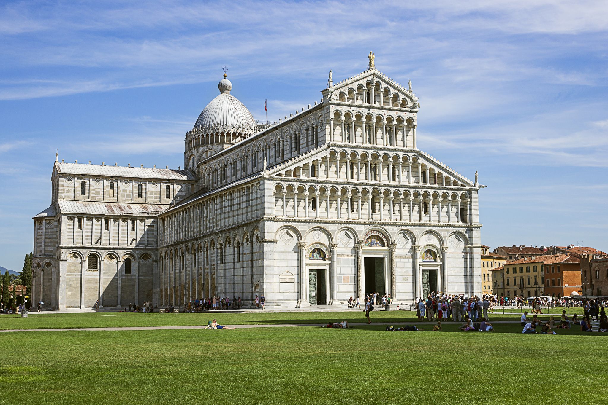 photo of Pisa Cathedral in summertime in Italy .
