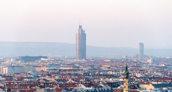 photo of view of  Millennium Tower,Vienna Austria.