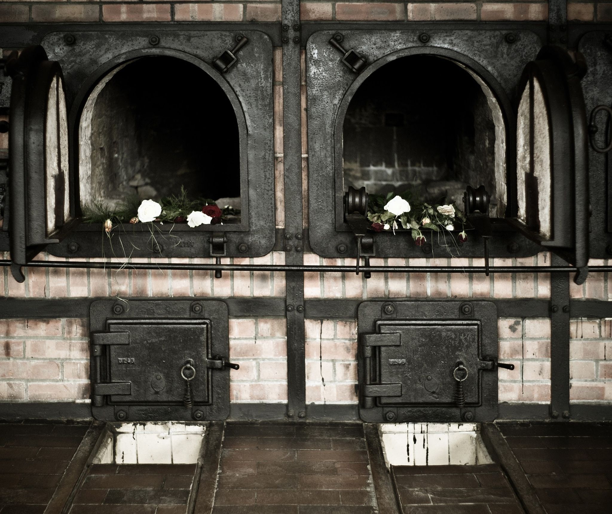 photo of view of Powerful historical image of Buchenwald concentration camp's crematoriums, Erfurt, Germany.