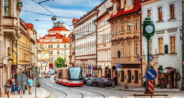 Photo of Prague street, Czech Republic.