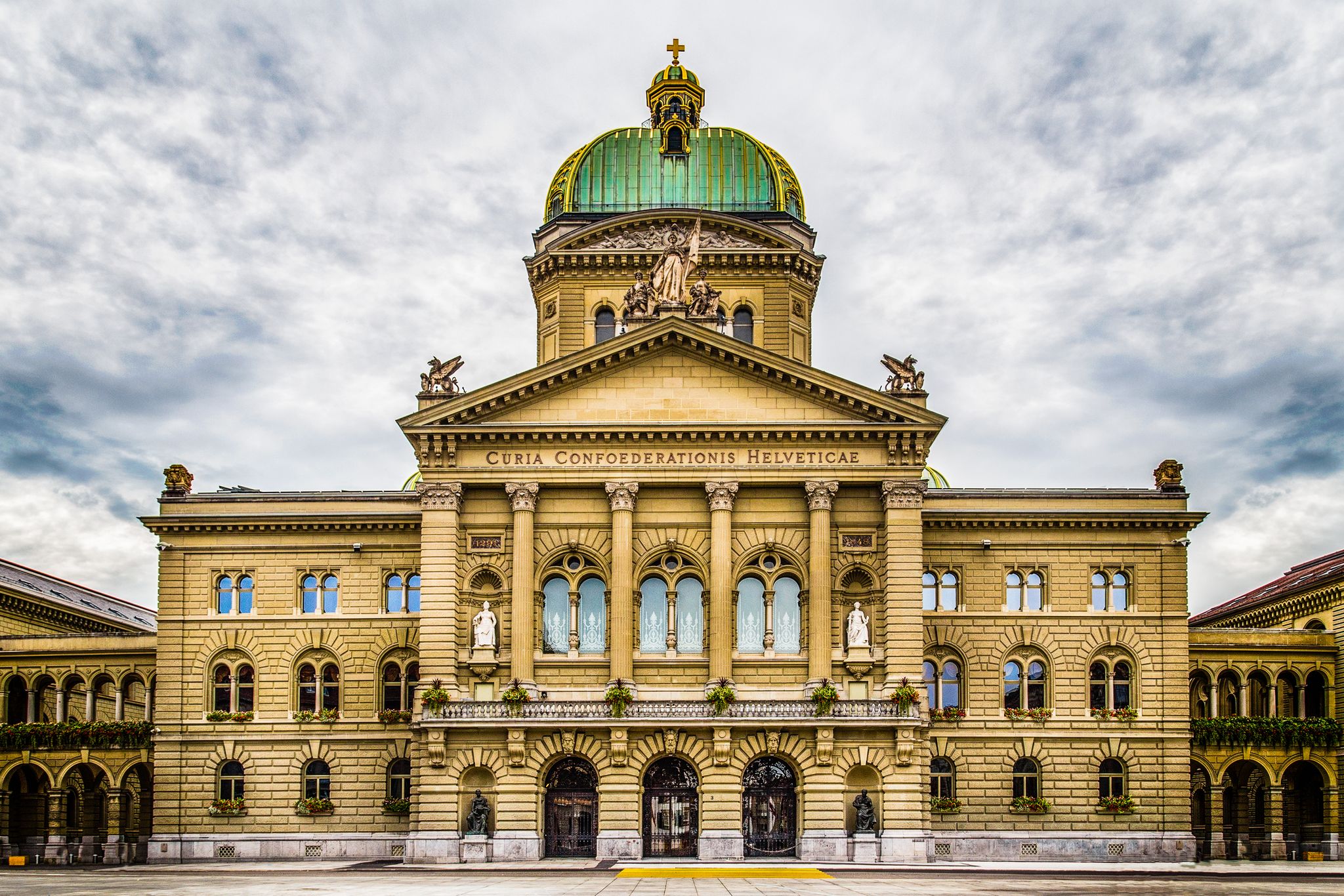 photo of Bundesplatz the Swiss Capital Building in Bern, Switzerland.