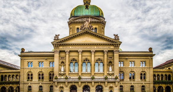 photo of Bundesplatz the Swiss Capital Building in Bern, Switzerland.
