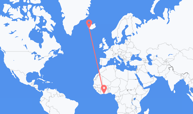Abidjan à Reykjavik