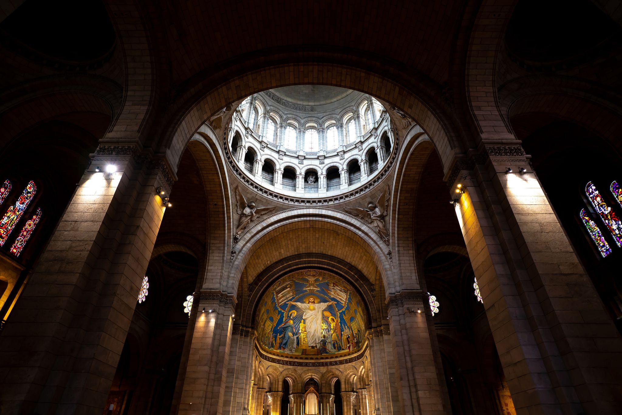 Photo of the Basilica of the Sacred Heart (Sacre Cœur Basilica) interior, on Montmartre hill, Paris, France