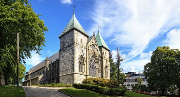Photo of famous Stavanger Domkirke one of the oldest churches in Norway.