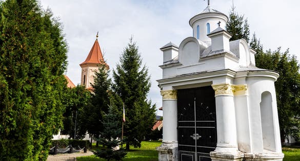 Photo of St Nicholas church, First Romanian School, Brasov, Romania.