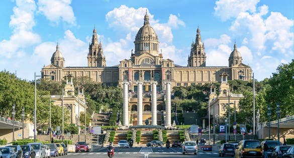 Photo of Barcelona National Museum (Museu Nacional d'Art de Catalunya) near Plaza de Espagna, Barcelona, Spain.