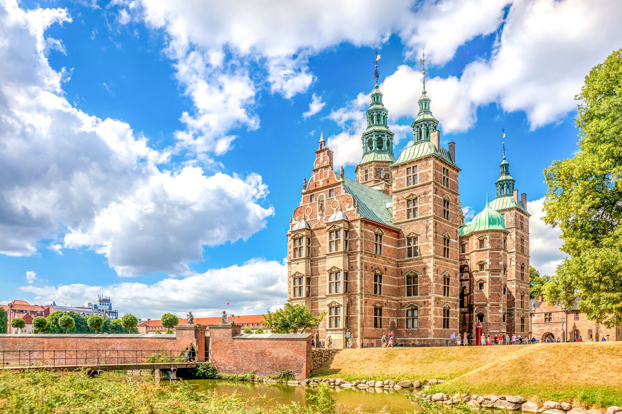 Photo of famous Rosenborg castle, one of the most visited castles in Copenhagen, Denmark.