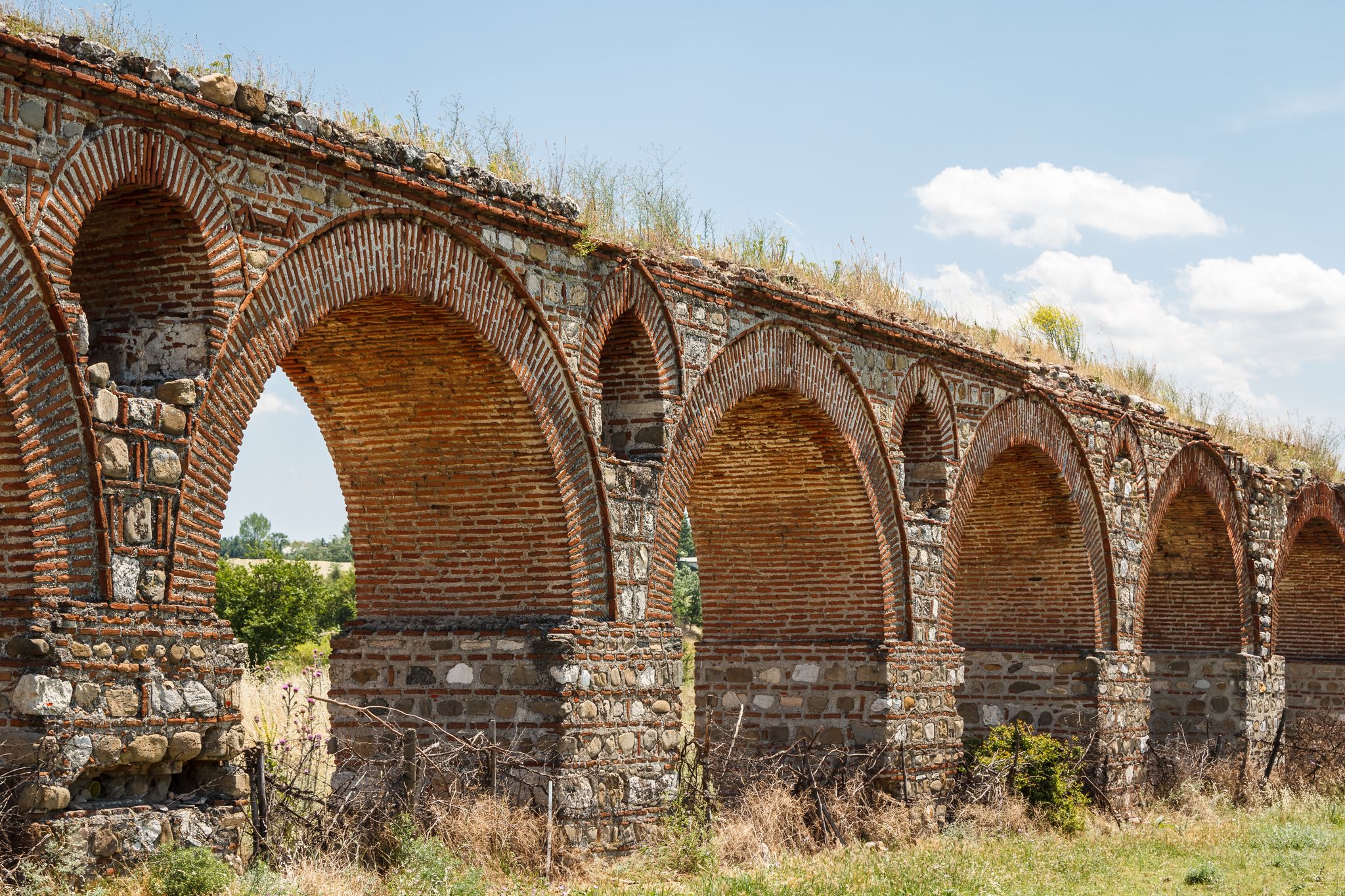 Ancient Roman aqueduct in Skopje, Macedonia 