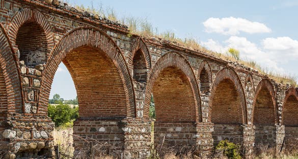 Ancient Roman aqueduct in Skopje, Macedonia 