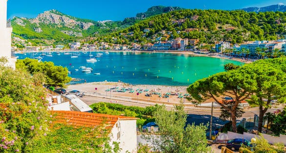 Photo of panoramic view of Porte de Soller, Palma Mallorca, Spain.