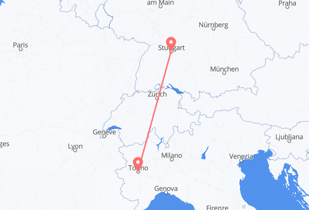 Turin to Stuttgart