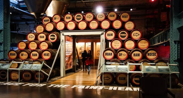 Photo of Barrels inside the Guinness Storehouse in Dublin, Republic of Ireland.