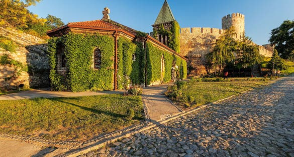 Photo of Belgrade fortress and Kalemegdan park ,Serbia.