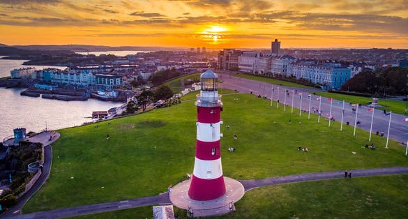 photo  of view of Summer sunset at The Hoe Plymouth.
