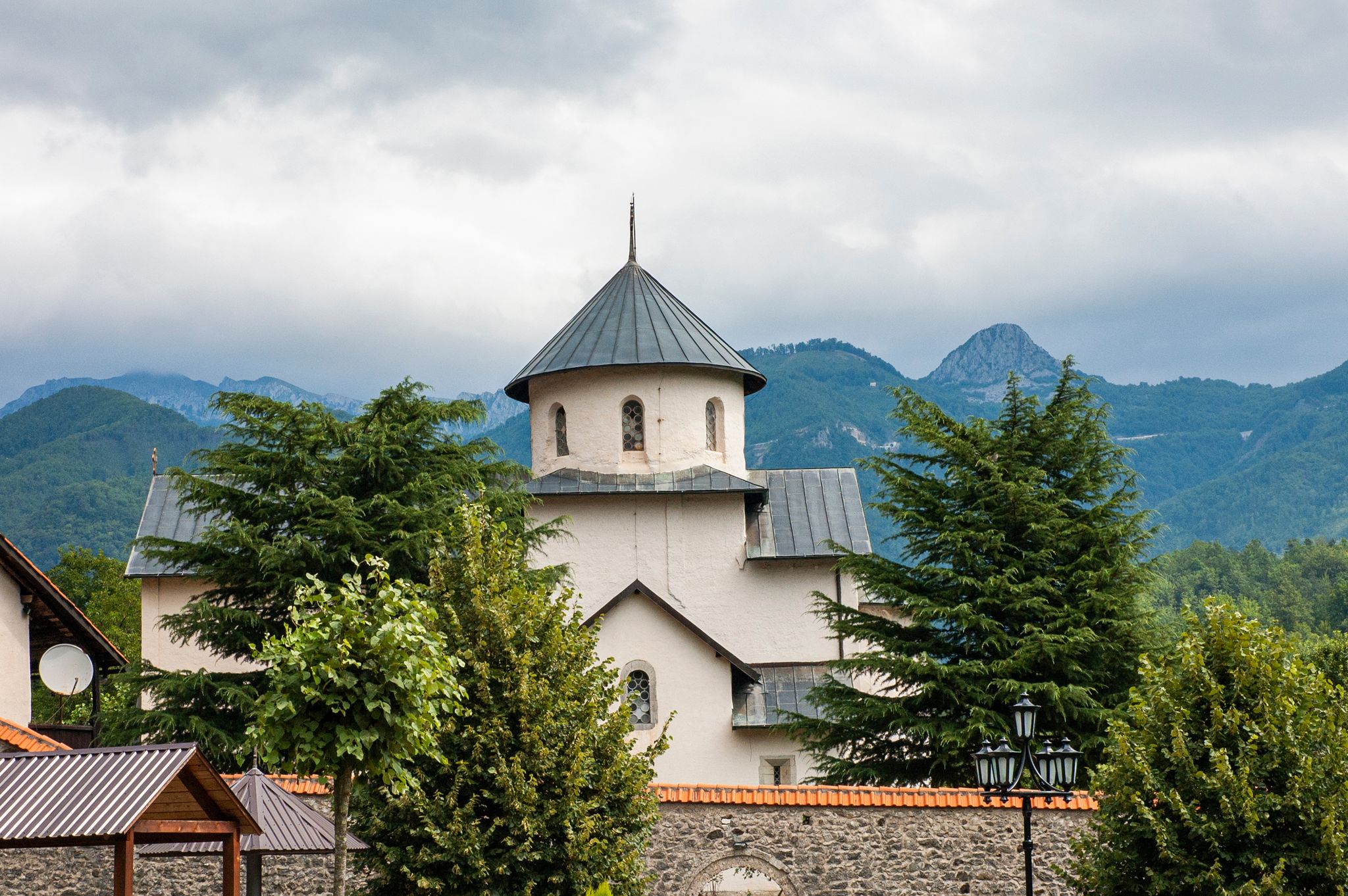 Photo of the Morača Orthodox monastery in Montenegro.