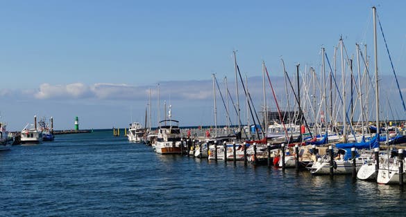photo of view of Rostock Warnemuende in Mecklenburg Vorpommern Germany.