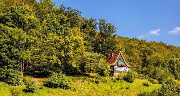 Exploring the southern Harz region in the beautiful half-timbered town of Stolberg - Saxony-Anhalt - Germany