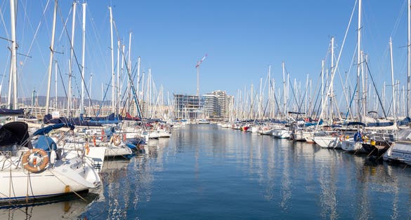 Boats at the new port Marina de Badalona (north of Barcelona).