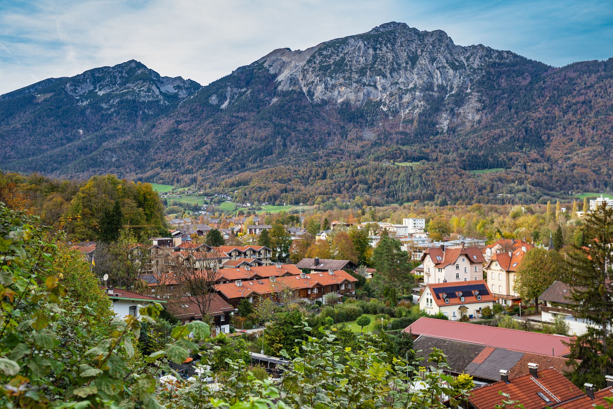 Photo of aerial view of Bad Reichenhall against the Alps, Bavaria, Germany.
