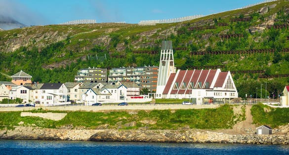 View to the city Hammerfest in Norway.