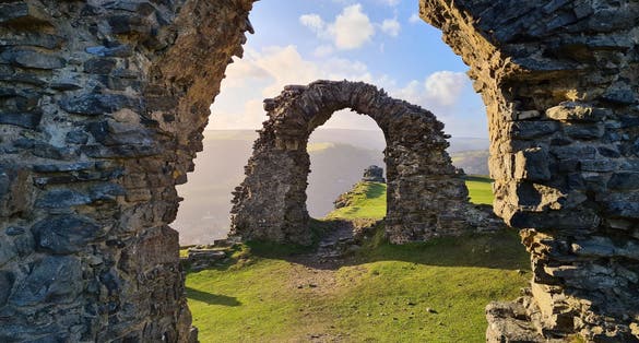 Photo of the remains of Castell Dinas Bran near Llangollen, Denbighshire, Wales, UK.