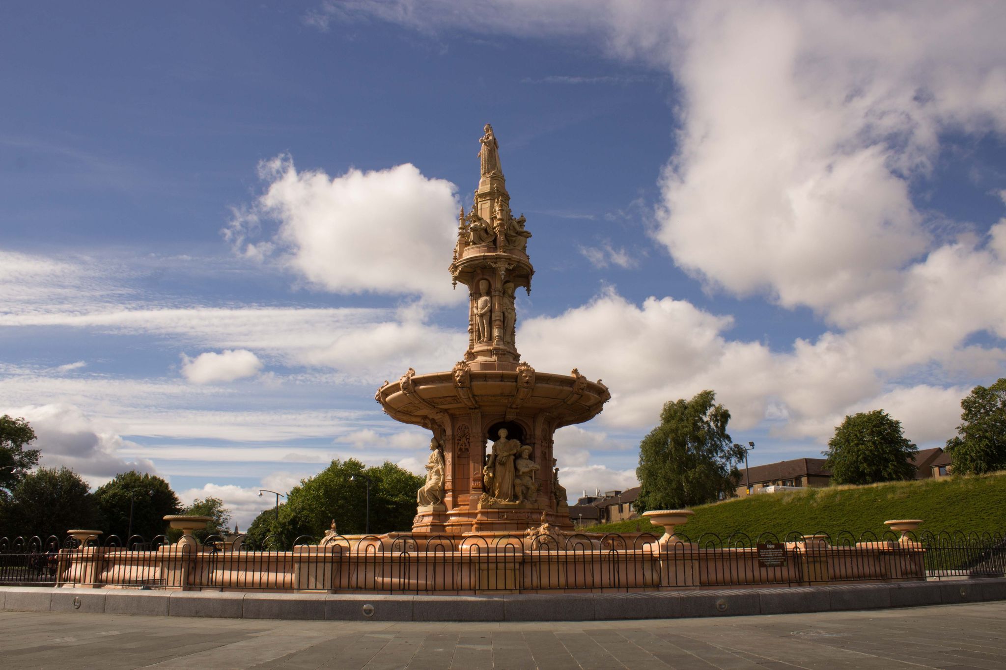 Photo of Doulton Fountain in Glasgow Green ,Scotland .