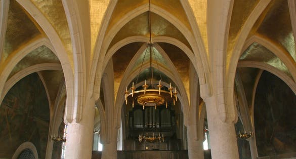 Photo of the interior of Church of St. Mark that is the parish church of old Zagreb, Croatia in St. Mark's Square.