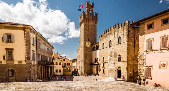 photo of view of Beautiful landscape view of Arezzo town and suburbs in in eastern Tuscany, Italy.