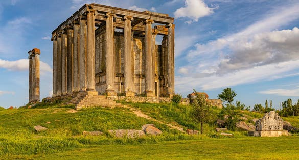photo of view of Aizanoi antique city. zeus temple Kütahya - Turkey.