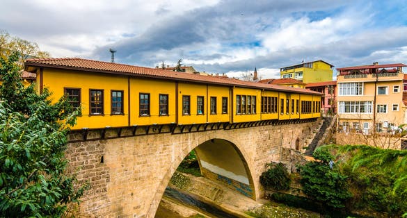 Photo of historical Irgandi Bridge in Bursa City, Turkey.