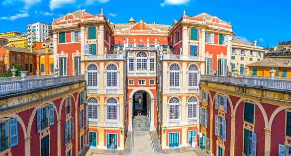 Photo of Courtyard of Palazzo Reale in Genoa, Italy.