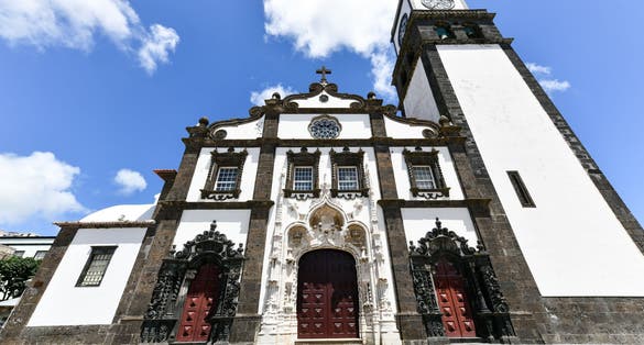 St. Sebastian church (Igreja Matriz de São Sebastião) in Ponta Delgada in São Miguel, Azores, Portugal.