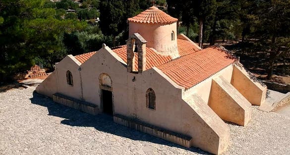 photo of aerial view of Panagia Kera, Crete, Greece.