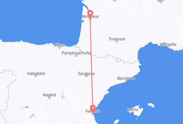 Valencia a Burdeos