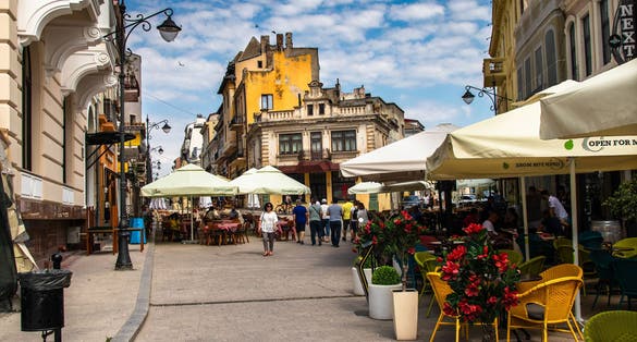 Old historical town Constanta by the Black Sea in the Romania.