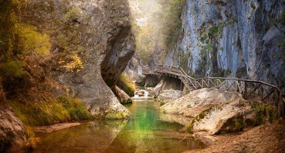The Cerrada de Elías on the Borosa river, in the Sierra de Cazorla y Las Villas Natural Park, Jaén, Andalusia, Spain.