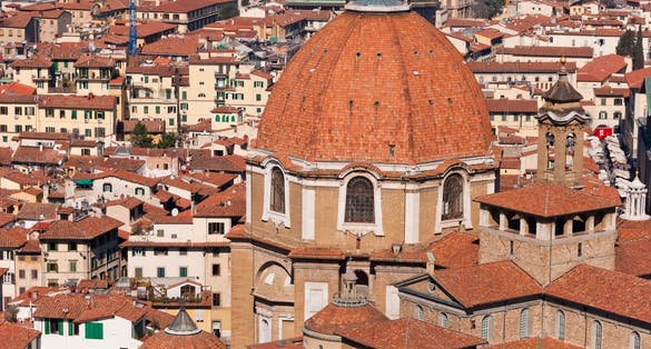 photo of view Basilica of St Lawrence, Florence, Italy.