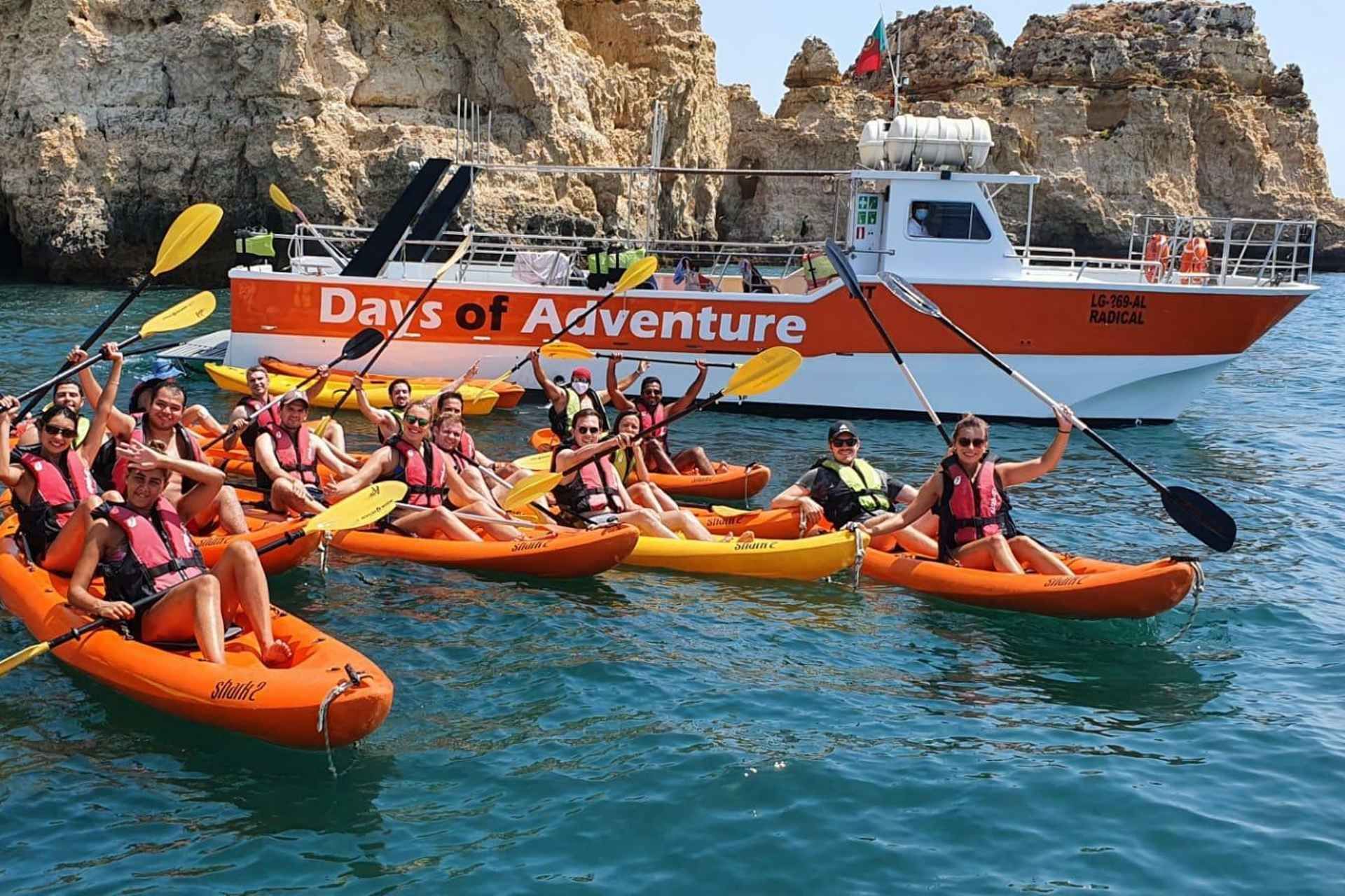 From Lagos: Ponta da Piedade Caves Kayak Tour from Catamaran