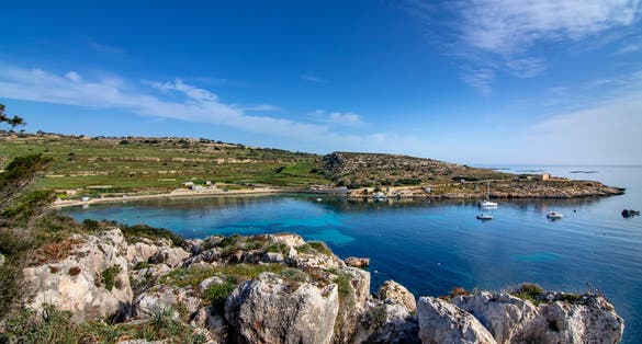 Mistra Bay is a sandy bay on the north eastern coast of Malta, guarded by Fort Campbell and the Vendomme Battery.