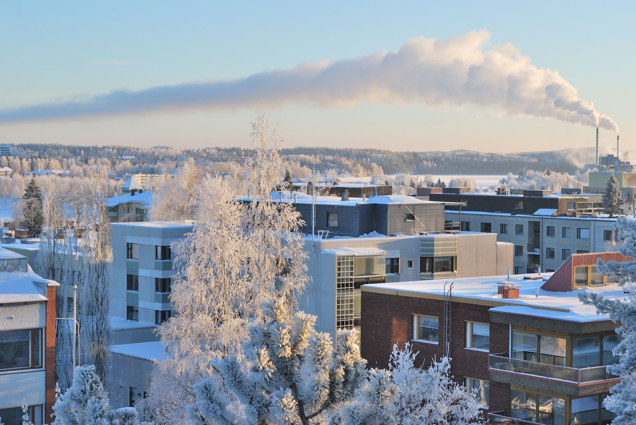 Photo of  view of winter Mikkeli from the mountain Naysvuori Finland.