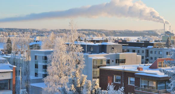 Photo of  view of winter Mikkeli from the mountain Naysvuori Finland.