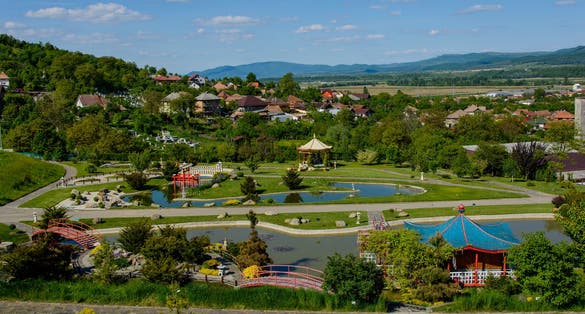 Poto of Botanical Garden from Jibou. Salaj county, Transylvania, Romania .