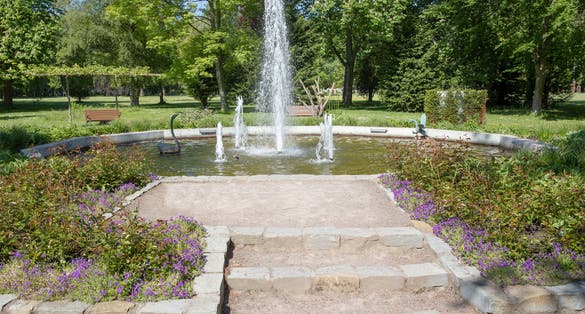 Water fountain in a park, Lippstadt, Germany