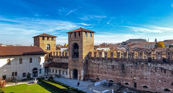 photo of view of castle Castelvecchio. Selective focus .