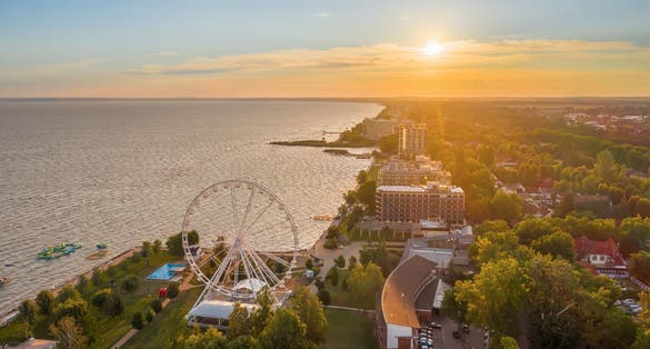 photo of view of Waterfront at the Lake Balaton in Siofok,Hungary. High quality photo.